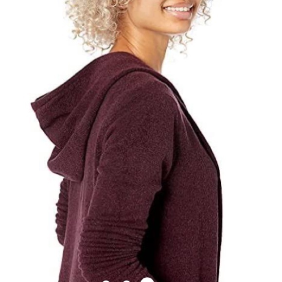 GOODTHREADS Women’s Mid-Gauge Stretch Hooded Cardigan - Picture 3 of 9